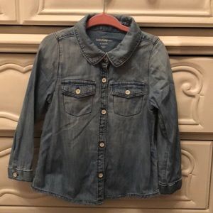 Denim long sleeve button down shirt